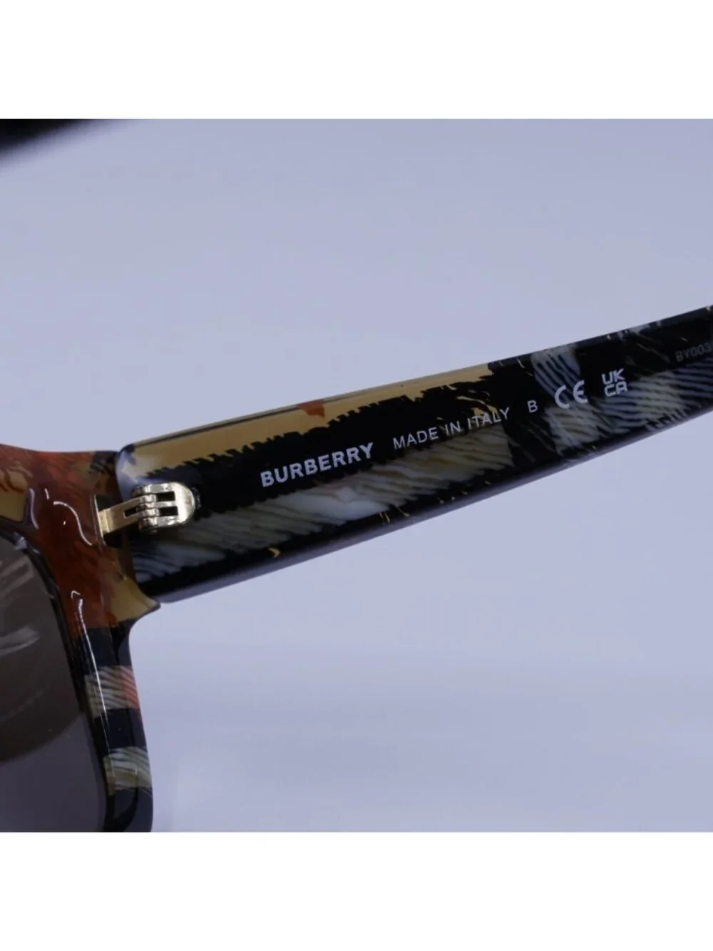 Burberry BE4449 4146/73 Square Sunglasses Check Sand Frame, Grey Lenses